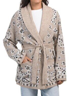 MARLED Birdseye Jacquard Thick Wrap Sweater